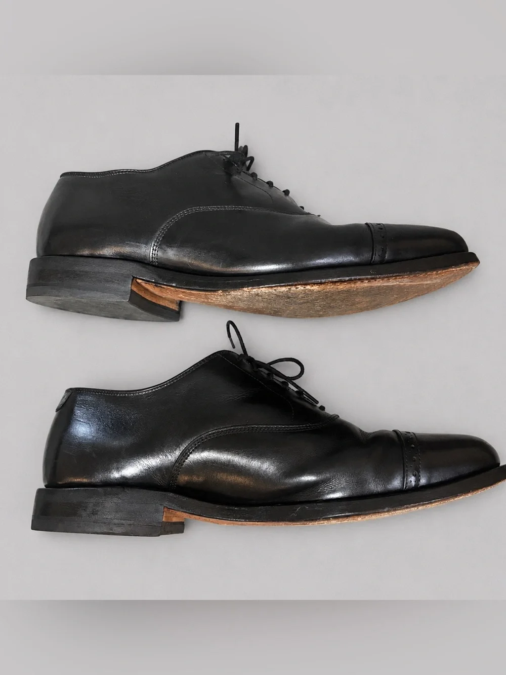 Allen Edmonds Byron Black Leather Cap Toe Oxford Shoes 10.5 EEE 234 Last USA